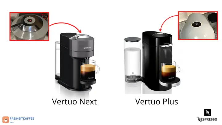 Nespresso Vertuo Next und Vertuo Plus Einschalttaste leuchtet