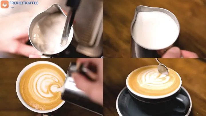 Cappuccino mit Milch aus verschiedenen pflanzlichen Quellen